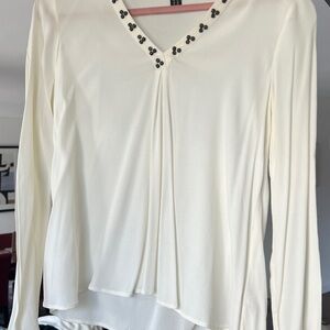 Scotch & Soda Cream Long Sleeve Blouse